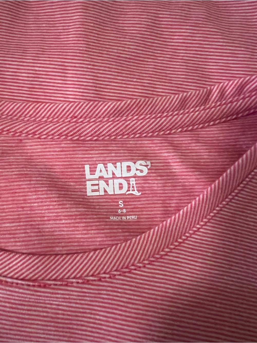 Lands' End Women's Long Sleeve Tee Pink Colorblock Small - Picture 3 of 4